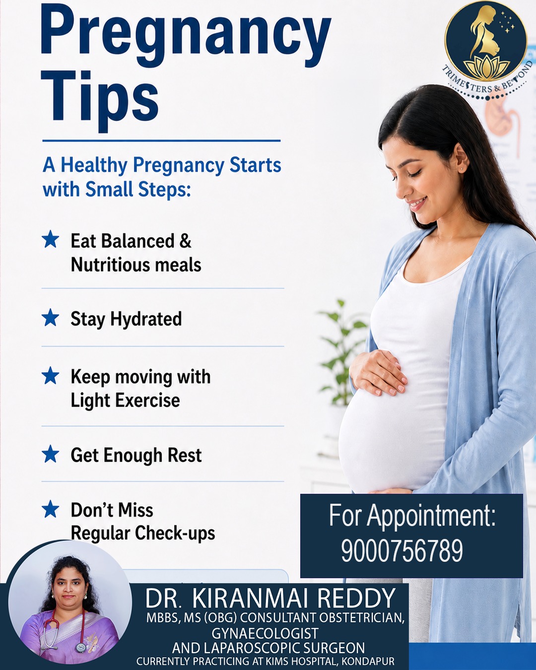 Trusted gynaecology and obstetric care — Dr. Kiranmai Reddy — Instagram post