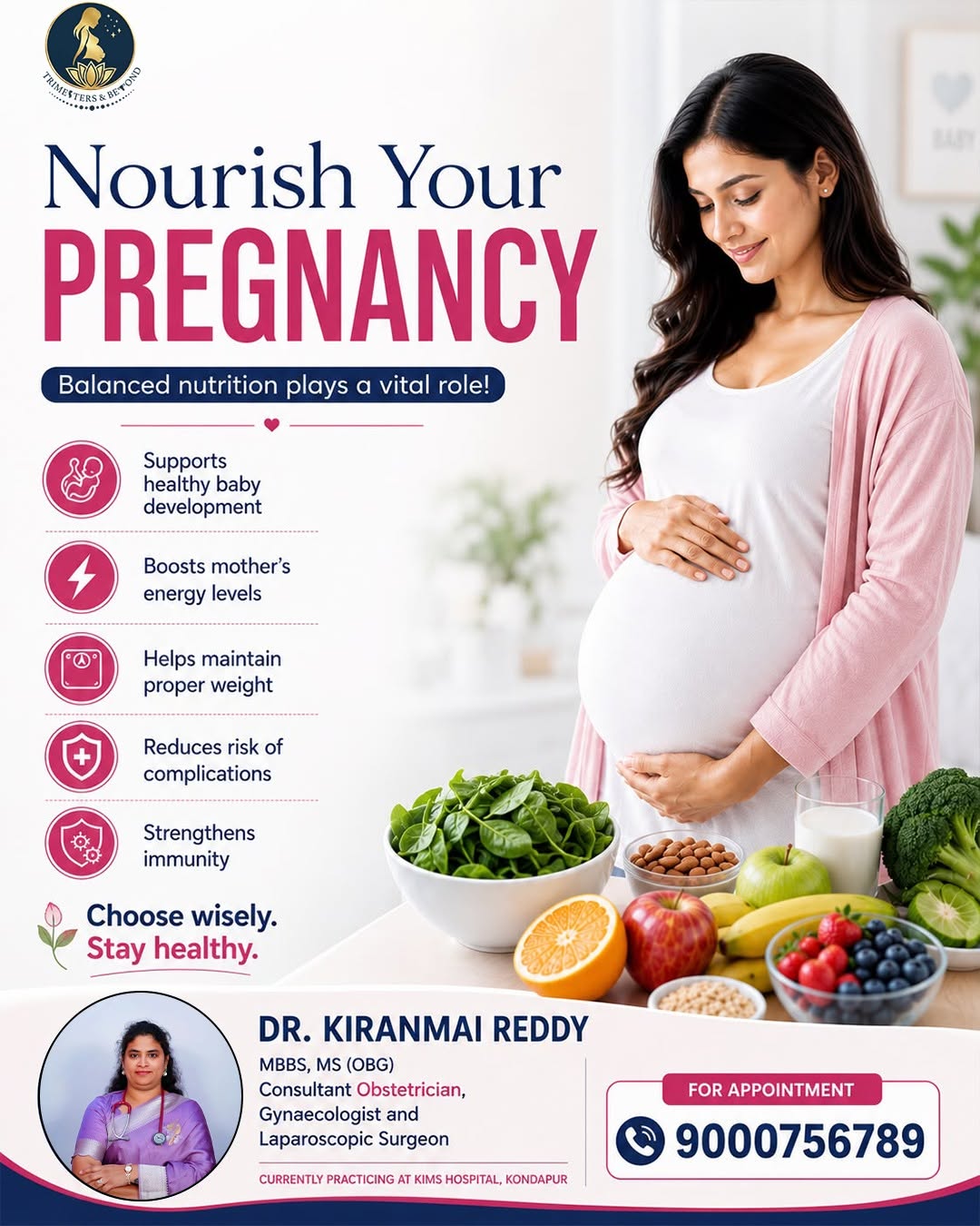 High-risk pregnancy management explained by Dr. Kiranmai Reddy — Instagram post